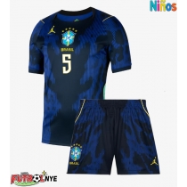 Camiseta Brasil Casemiro #5 Visitante Equipación para niños Mundial 2026 manga corta (+ pantalones cortos)